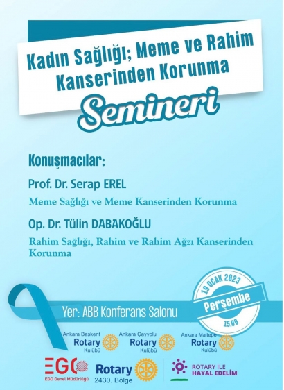 Kadın Sağlığı, Meme ve Rahim Ağzı Kanserlerinden Korunma Semineri 19.01.2023